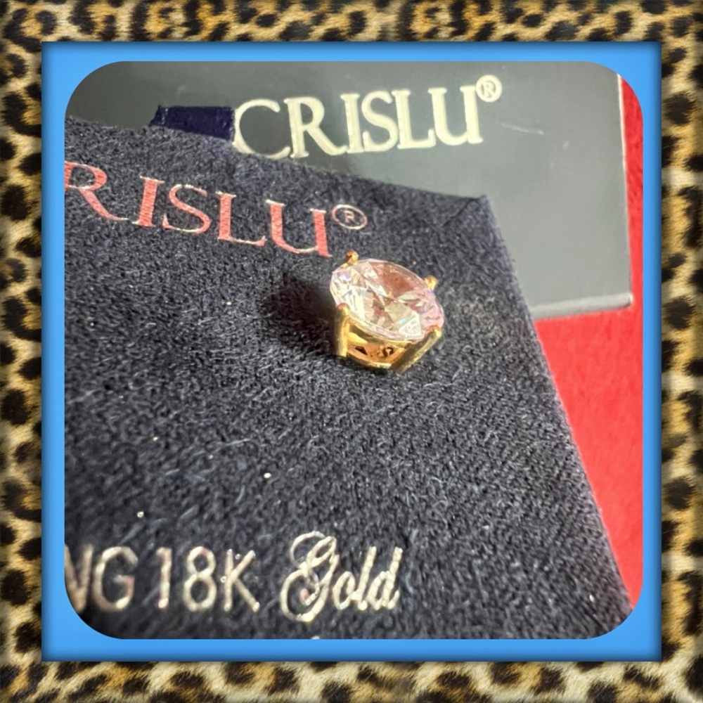 👑✅PRICE FIRM✅ Crislu Single Stud 18kt Gold Sterling Silver CZ Earring. Brand New